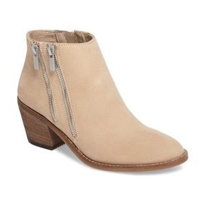 Light Tan Booties with Zipper Sides